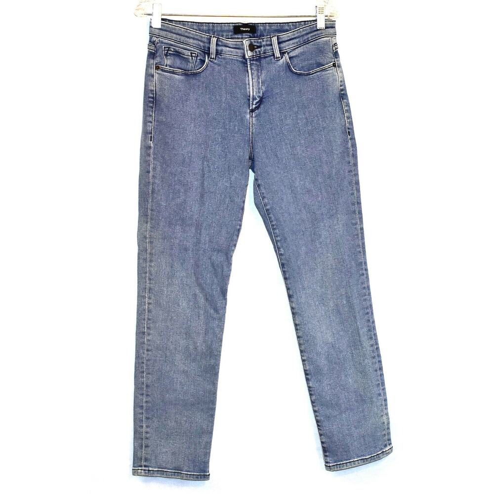 B0 NWT THEORY Dracie R2 Indigo Heavy Twill Denim Slim Leg Jeans Size 27 $195